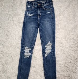 American Eagle Outfitters Women's High Rise Blue Jeans